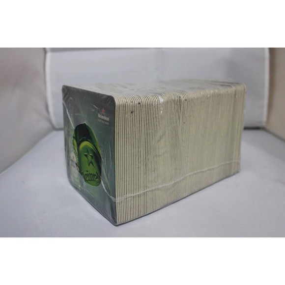 Heineken Square Bar Beer Coasters 4.25" New hard paper Qty 100 In Plastic Sleeve - Picture 2 of 4